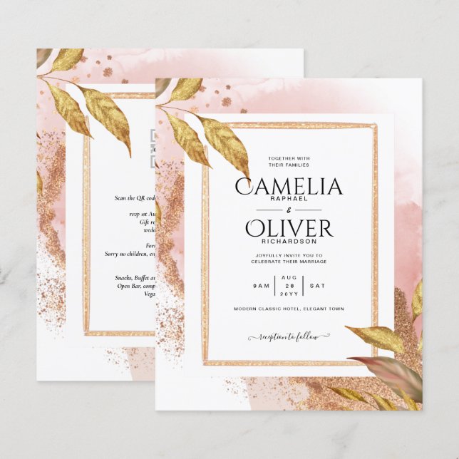 Código QR do Convite de casamento do Rosa do ORÇAM (Frente/Verso)