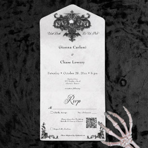 Código QR do Filigre de Halloween Preto e Branco G