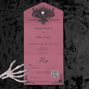 Código QR do Filigree do Halloween de Black & Burg