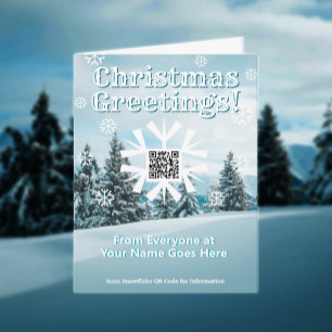 Código QR do Floco de Neve do Cartão de Natal de P