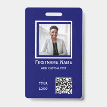código qr do ID do crachá do funcionário azul pers