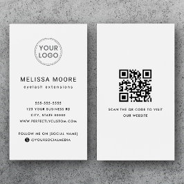 Código QR do logotipo cartão de visita branco prof