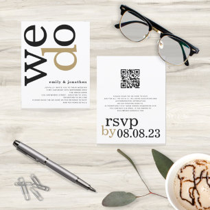 Código QR do ORÇAMENTO Convite de casamento branco
