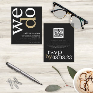 Código QR do ORÇAMENTO Convite de casamento pret
