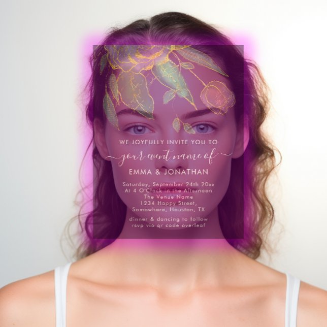 Código QR do Orçamento Flores Douradas de Marsala  (Budget QR Code Marsala Gold Flowers Purple)