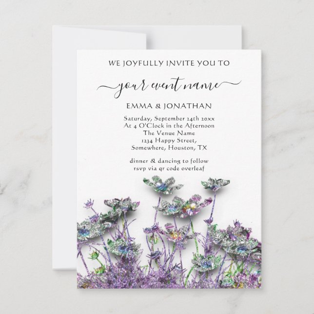 CÓDIGO QR do Orçamento Púrpura de Prado Floral (Frente)