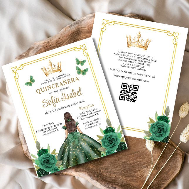 Código QR do Orçamento Quinceanera Emerald Green (Criador carregado)