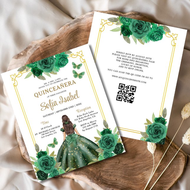Código QR do Orçamento Quinceanera Emerald Green (Criador carregado)