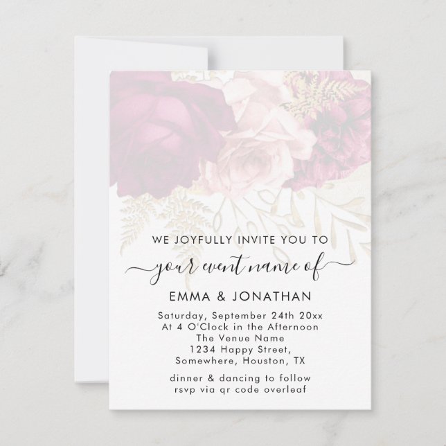 Código QR do Orçamento Rosas Dourados Marsala (Frente)