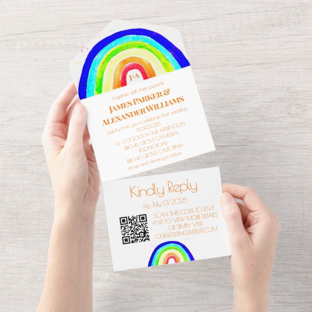Código QR do Orgulho LGBT do gay Rainbow (Aba destacável)