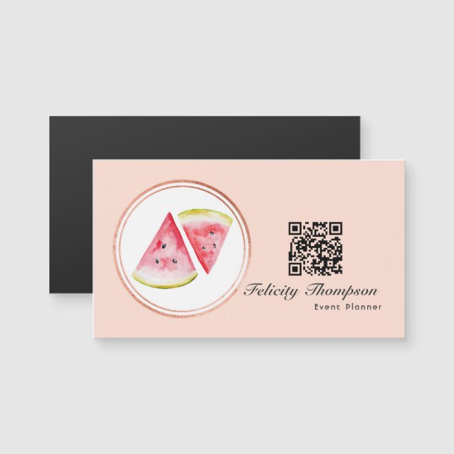 Código QR do planejador de eventos em Rose Gold e  (Frente/Verso)