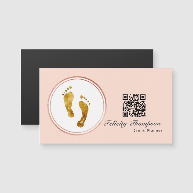 Código QR do Planejador de Eventos Rosa e Dourado  (Frente/Verso)