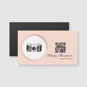 Código QR do Planejador de Eventos Rosa e Dourado