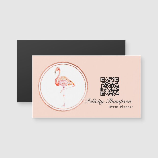 Código QR do Planejador de Eventos Rosa e Dourado  (Frente/Verso)