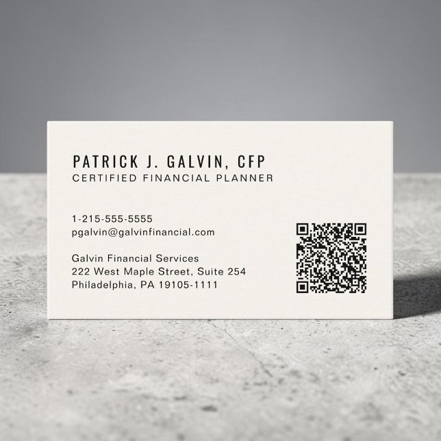 Código QR do Planejador Financeiro Certificado CFP (CFP Certified Financial Planner QR Code Business Card)