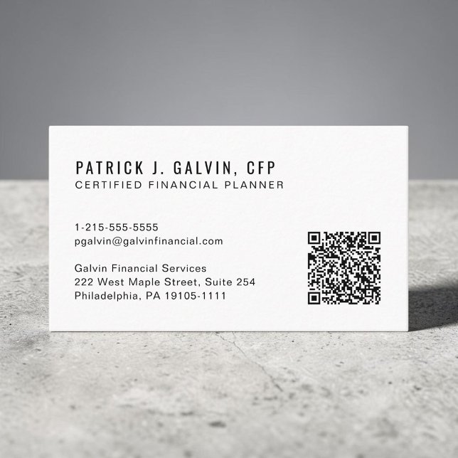 Código QR do planejador financeiro certificado CFP (CFP Certified Financial Planner QR Code Business Card)