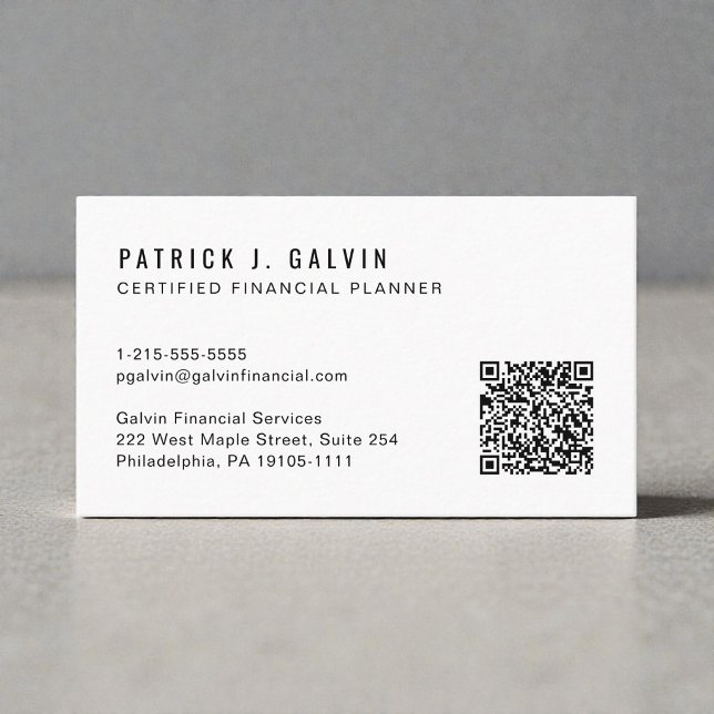 Código QR do Planejador Financeiro Certificado CFP (CFP Certified Financial Planner QR Code Business Card)