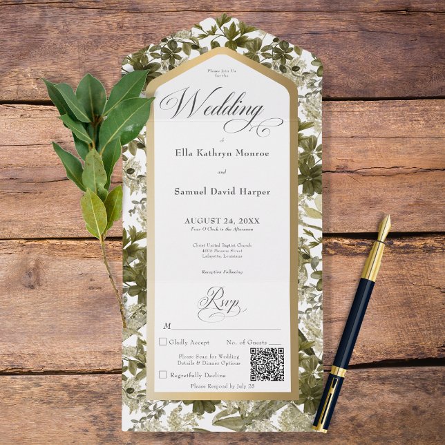Código QR do Quadro Botânico Dourado Verde Russo (Criador carregado)