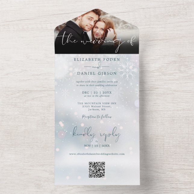 Código QR do Winter Wonderland Casamento de Neve F (Interno)