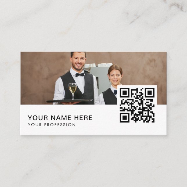 Código QR dos cartões de visitas do garçonete (Frente)