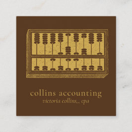 Código QR Dourado Abacus - Cartão de Visita Quadra