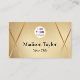 Código QR Dourado Elegante E Logotipo De Cartão de