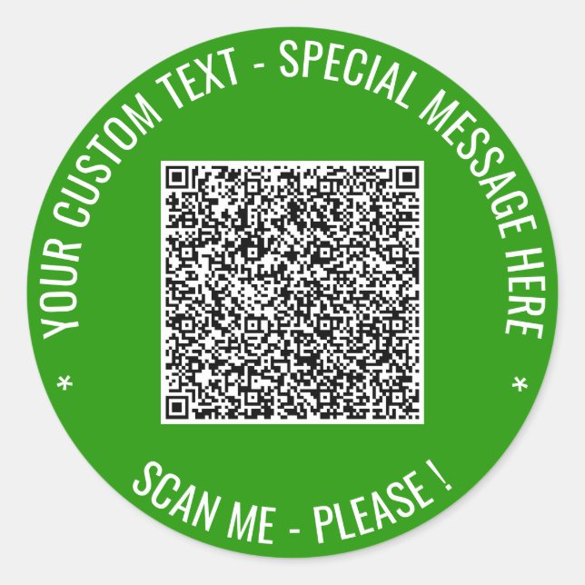 Código QR e Adesivo de Texto Personalizado Suas Co (Frente)