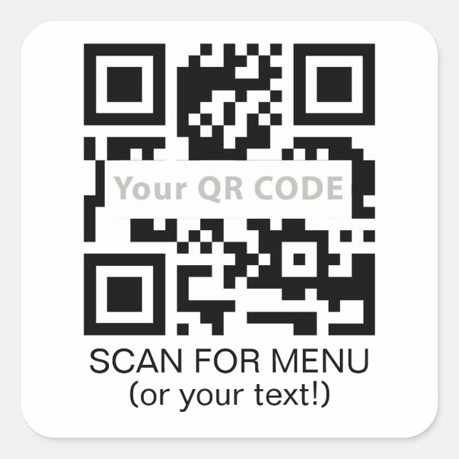 Código Qr e autocolante de texto personalizado (Frente)