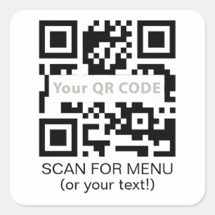 Código Qr e autocolante de texto personalizado