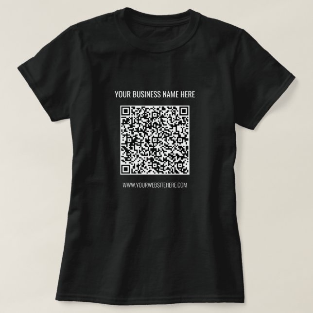 Código QR e informações profissionais T-Shirt (Frente do Design)