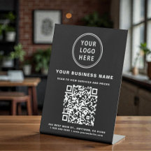 Código QR e Logotipo Empresarial Preto
