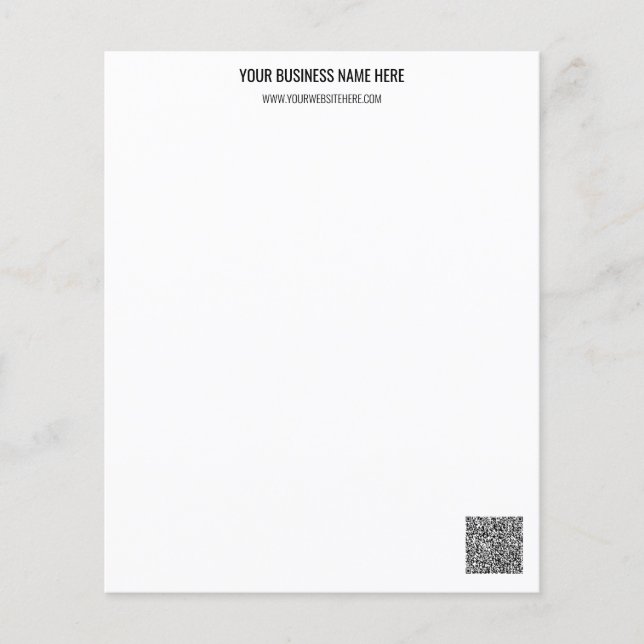 Código QR e Papel de Carta de Texto Personalizado (Frente)