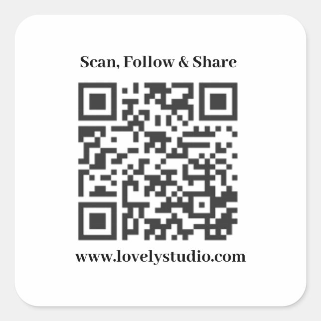 Código QR e personalize seus autocolantes de texto (Frente)