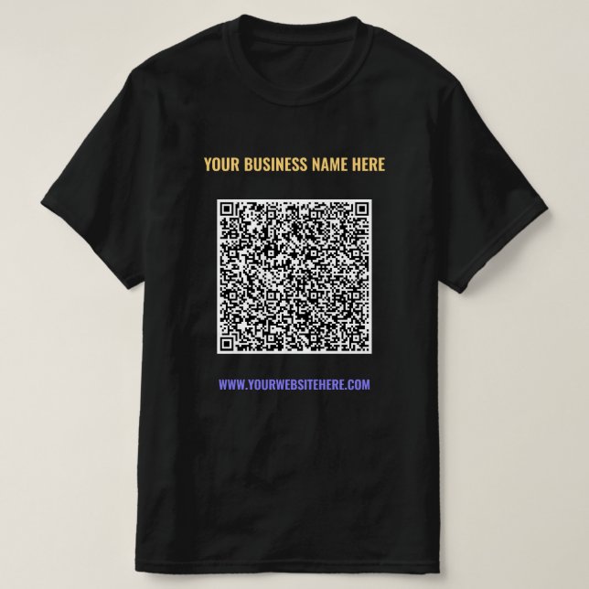 Código QR e T-Shirt Comercial de Texto Personaliza (Frente do Design)