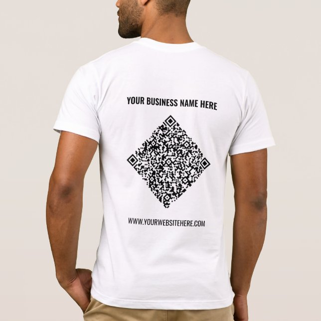 Código QR e T-Shirt Comercial de Texto Personaliza (Verso)