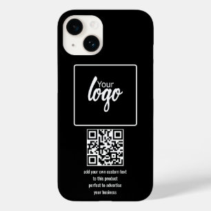 Código QR e texto do logotipo de sua empresa