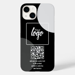 Código QR e texto do logotipo de sua empresa
