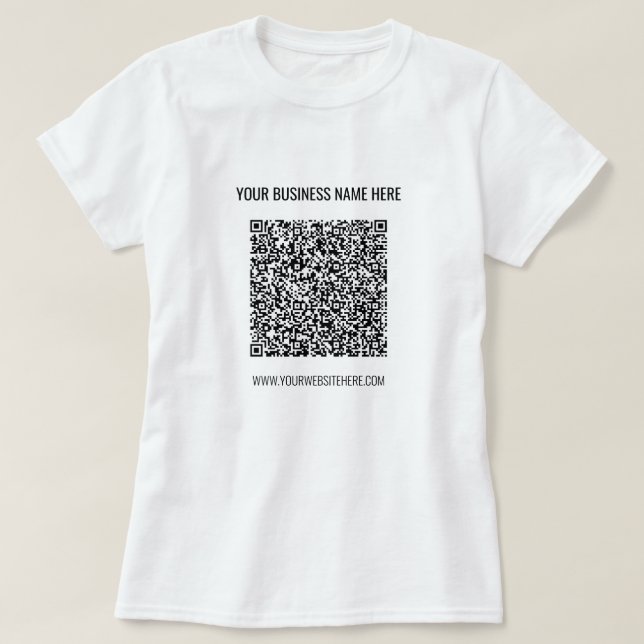 Código QR e texto personalizado Oferta de T-Shirt  (Frente do Design)