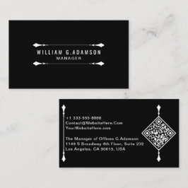 Código QR Elegante | Cartão de Visita Preto Modern