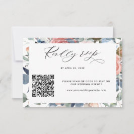 Código QR Elegante Rsvp Online Wedding Floral