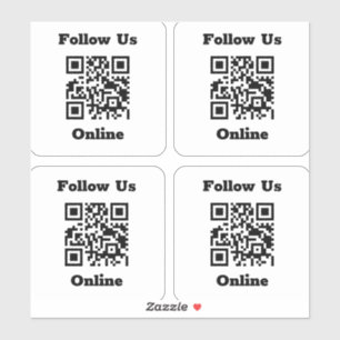 Código QR em 4 adesivos