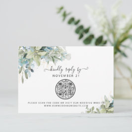 Código QR Eucalyptus Greenery Casamento RSVP