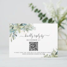 Código QR Eucalyptus Greenery Casamento RSVP