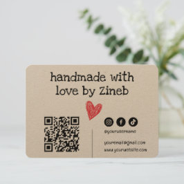 Código Qr feito à mão com amor | Preto mínimo simp