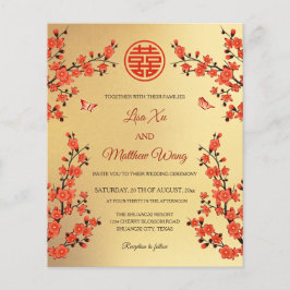 Código QR Flor de Cereja Vermelha | Casamento chin