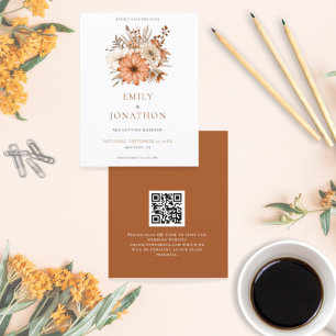 Código QR Floral de outono de Orçamento Casamento