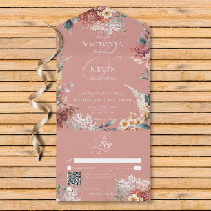 Código QR Floral Românico Moderno do Jardim Rosa