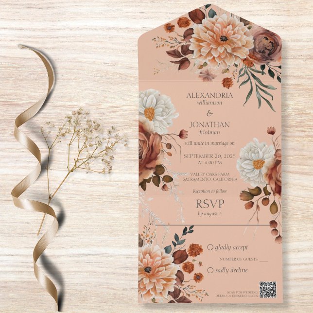Código QR Floral Russo de Outono (Criador carregado)
