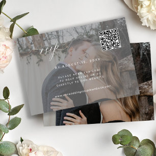 código QR foto RSVP cartão de resposta de casament