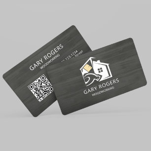 Código QR Handyman Wood Cartão de visita